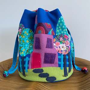 Sewing And Bag Patterns Kitsets: Wonky House Drawstring Bag Pattern - designed by Jenny Hunter