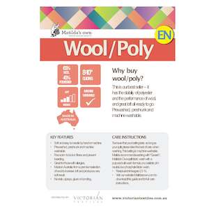 Quilt Batting Interfacing Fusibles: Matilda's Own Wool/Poly 60/40 Batting