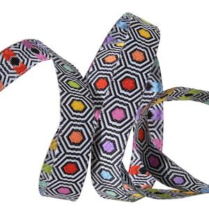 Ribbon - Hexy Rainbow-Tula Pink Linework 3/8"