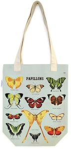 Tote Bags: Vintage Tote Bag - Butterflies
