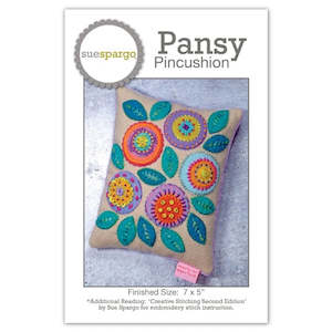 Pansy Pincushion Pattern - Sue Spargo