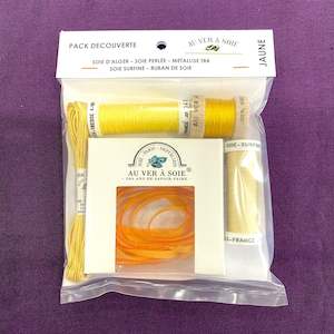 Discovery Pack Silk Ribbon: Discovery Pack Silk Surfine - Yellow