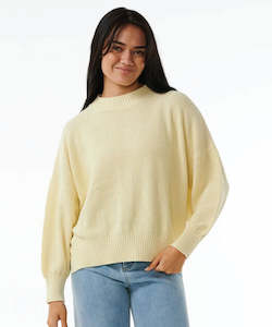 Womens Knitwear Jumpers: Rip Curl Wander Knit - Lemon Ice