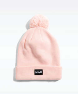 Womens Hats Beanies: Hurley One And Only Womens Pom Pom Beanie - Rock Salt