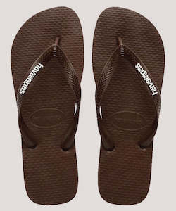 Womens Jandals Sandals Sliders: Havaianas Logo Filete Jandal - Dark Brown