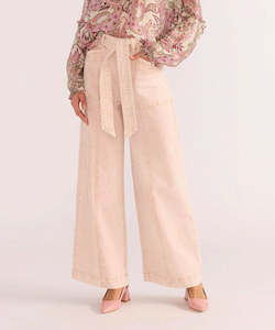 Mink Pink Dahlia Denim Panel Jeans - Light Pink