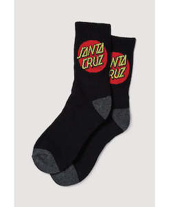 Accessories: Santa Cruz Youth Classic Dot 4 Pack Socks 23 - Black