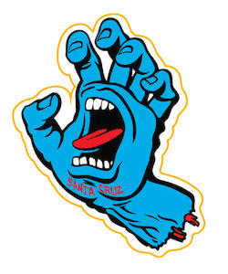Keychain 1: Santa Cruz Screaming Hand Blue Unit Sticker