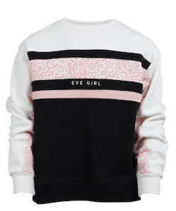 Eve Girl Base Contrast Crew - Vintage White