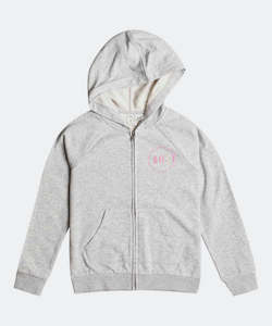 Girls Hoodies Sweats Jumpers: Roxy Happiness Forever Zipped Girls Hoodie - Heritage Heather