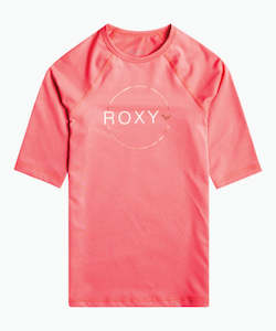 Roxy Girls 8-16 Beach Classics Short Sleeve UPF 50 Rash Vest - Tea Rose