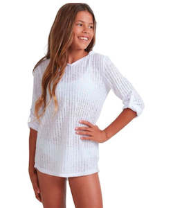 Girls Swimwear: Billabong Girls 6-14 Sol Beach Cover Up - White