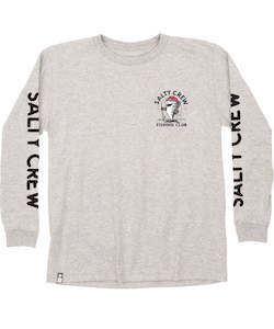 Boys T Shirts: Salty Crew Fishing Club Boys L/S Boys Tee - Athletic Heather