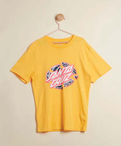 Santa Cruz Warp Broken Dot Front S/S Boys Tee - Yellow