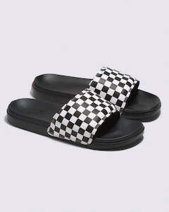Vans La Costa Checkerboard Slides - True White/Black