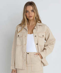 Rhythm Willa Stripe Jacket - Sand