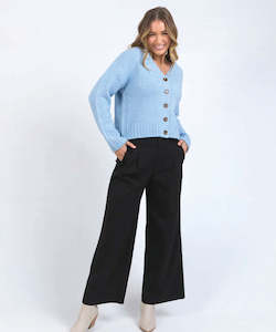 Womens Knitwear Jumpers: Foxwood Jensen Cardi - Light Blue