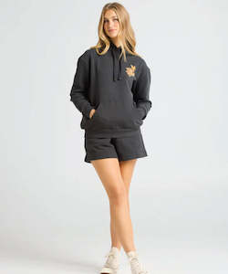 The Mad Hueys Sunflower Anchor Womens Pullover - Vintage Black