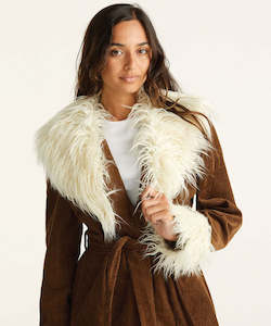 Womens Coats Jackets Vests: Wrangler Shag Corduroy Coat