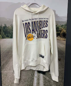 Mens Clothing: NBA Essentials Lakers Longview Vintage Hoodie - Vintage White