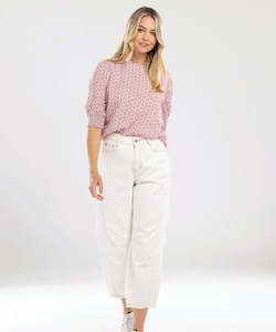 Womens Jeans: Mi Moso Barrel Jean Ivory