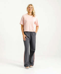 Womens Pants: Homelee Palazzo Pants - Graphite Blossom Velvet