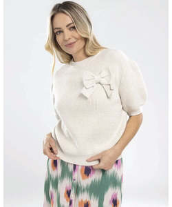 Womens Knitwear Jumpers: Mi Moso Bow Knit Top