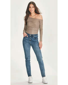 Womens Jeans: Junkfood Kailey Straight Leg Jean - Dark Blue