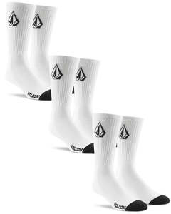 Volcom Full Stone Sock 9-12 3Pk - White
