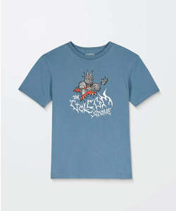Boys T Shirts: Volcom Boys Spikesnight SS Tee - Blue Wash