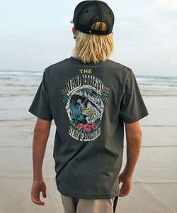 The Mad Hueys Stay Frothing Youth SS Tee - Charcoal
