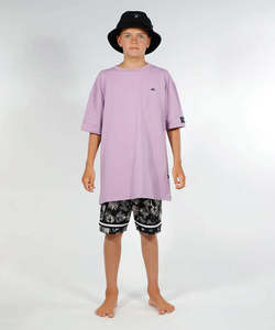 Boys T Shirts: Hello Stranger Logo Box Tee - Light Purple