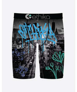 Boys Pants: Ethika Boys Asphalt Daisy Staple