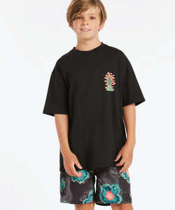 Boys Shorts: Volcom Boys Medal Petal Trunk - Black
