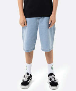 Boys Shorts: Santa Cruz Classic Dot Carpenter Jean Shorts - Light Washed Indigo