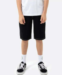 Boys Shorts: Santa Cruz Flamed Collegiate Arch Jean Shorts - Black