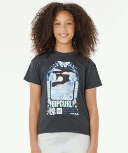 Rip Curl Girls Sunset Skies Art Tee - Washed Black
