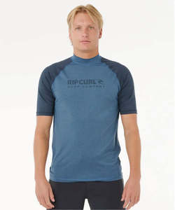 Rip Curl Shock UPF S/S Rashie - Navy Marle