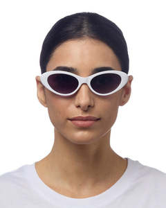 Okkia Lina Small Cat Eye Sunglasses - Optical White