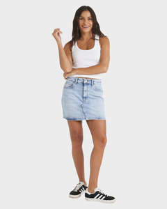 Womens Skirts: Roxy Shine Denim Mini Skirt - Beau Blue