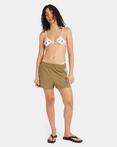 Womens Shorts: RVCA Womens Mel G Elastic Waist Shorts - Olive