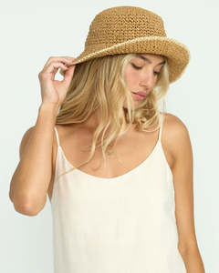 Womens Hats Beanies: Roxy Daylight Packable Bucket Hat - Natural