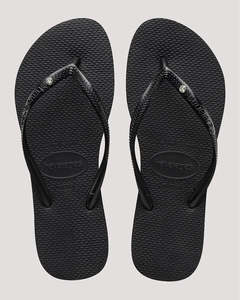 Womens Footwear: Havaianas Slim SW II Crystal 0090 - Black