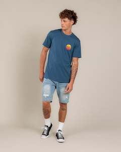 Rip Curl Wettie Passage Icon Tee - Light Navy