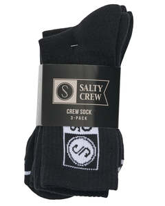 Salty Crew Stripe Alpla Socks 3PK - Black