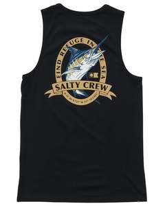 Mens T Shirts Polos: Salty Crew Bill Club Regular Tank - Black