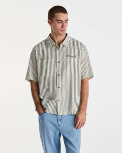 Mens Shirts: Wrangler Servo Shirt - White Stripes
