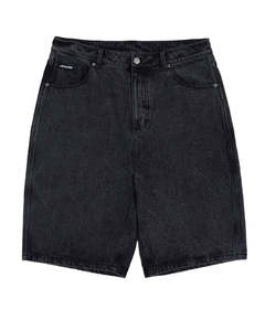 Mens Shorts: Santa Cruz Flaming Dice Dot Jean Short - Washed Black