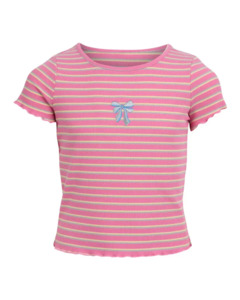 Sale: Eve Girl Lottie Rib Girls Tee. - Stripe