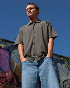 Volcom Chavo Button Down SS Shirt - Castle Rock
